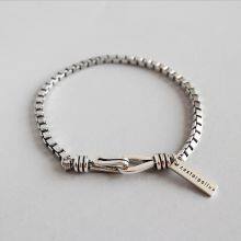 New 925 Sterling Silver Simple Style Bracelet Charm Geometric Shape Woman Bracelet Birthday Gift Exquisite Accessories Jewelry thumbnail-3