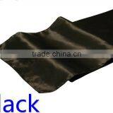 Hot Selling Ployester Satin Table Runner for Wedding Decoration, Black Color thumbnail-1