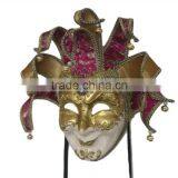 Wholesale Red And Gold Italy Venice Feather Masquerade Mask For Venetian Masked Ball thumbnail-5