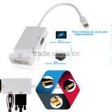 3 in 1 Thunderbolt Mini DisplayPort DP to HDMI DVI Displayport Cable Adapter thumbnail-1