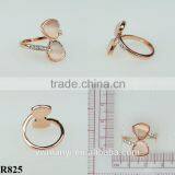 Accept Custom Rhinestone Heart-shaped Telesthesia Plated Rose Gold Ring R825 thumbnail-2