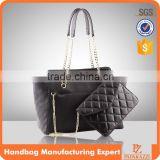 M5108 Designer fashion lady guangzhou pu quilted black purses and handbags tote bag factory