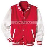 Varsity/Letterman/College Style Jacket made of made of Red and White Melton Wool