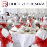 Red Chair Decoration Tie Organza Sash for Banquet thumbnail-1