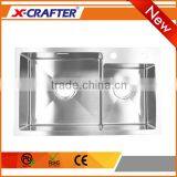 180-250mm Depth R10/R0 Radian Corner Double Bowl Kitchen Sinks thumbnail-1
