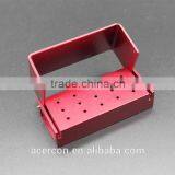 Hot Sale 15 Holes Aluminium Dental Bur Holder(red) thumbnail-2