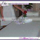 Cheap White Stripe Bed Sheets, Spa Bed Linens in Stripe -250TC, 1cm Stripe thumbnail-1