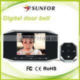 3.5 inch high definition video recording peephole digital door viewer camera , door security camera