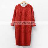 Ladies Trendy Long Sleeve Sweater European Stylish Knitting Pattern Sweater Dress thumbnail-1
