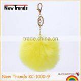 Solid Colors 12 cm Rabbit Fur Ball Key Chain thumbnail-4