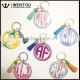 Fashion Monogram Tassel Keychain