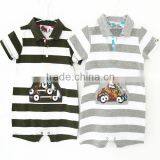 Short Sleeve Baby Cotton Bodysuit Striped Romper Climbing Clothes thumbnail-4