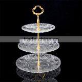 3 Tier Heart Shape Fancy Wedding Glass Snacks Food Serving Trays Cake Stand in Dishes & Plates thumbnail-5