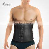 S-SHAPER 2034 Men`s Latex Waist Trainer Shaper Vest Waist Cincher With Zipper In The Front 3 Hooks thumbnail-2