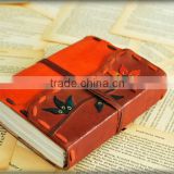 Orange leather journal with string on wholesale