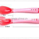 High Quality Silicone Baby Feeding Spoon and Fork for Kids thumbnail-6