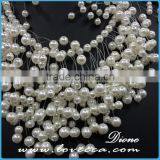 New Fashion Classy Lady White Exaggerate Pear Beaded Choker Necklace Product thumbnail-3