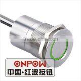 30 Years Industry Leader ONPOW Metal Touch Switch TS22B Dia. 22mm Ring Illuminated Waterproof IP68 ROHS