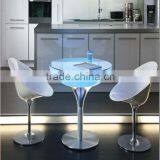 Stainless Steel Base Glass Top Led Light Cocktail Table