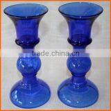 New Design Popular Blue Glass Candle Holder thumbnail-1