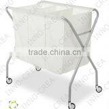 3 Section Laundry Sorter, Silver thumbnail-2