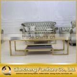 Eurpean Style Stainless Steel Golden Glass tv Stand thumbnail-1