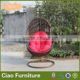 Foshan Design Rattan Hanging Chairs Outdoor Furniture Patio Wicker Swing Chair thumbnail-1