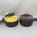 Wholesale Stocked Ceramic Soup Bowl With Silicone Lid and Handle thumbnail-6