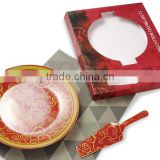 Big Ceramic Cake Plate and Server with Full Beautiful Flower Decal Printing