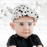 Baby Summer Hat Baby Sunbonnet Child Hat Five-pointed Star Horn Roll up Hem Baseball Cap thumbnail-1