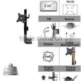 Aluminum Single Desk LCD Monitor Arm Stand Mount