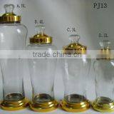 Clear Cylinder Glass Wine Jar thumbnail-1