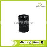 Round Black Metal Mesh Modern Pencil Holder Pen Stand thumbnail-1