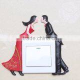 Wedding Theme Relief Wall Decor Resin Switch Sticker for Sale thumbnail-4