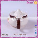 White Small Ceramic Apple Decal Desgin Manual Juicer thumbnail-2
