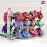 wholsale acrylic lucite scarf and handkerchief display racks, PMMA perspex scarf display stand shelf rack