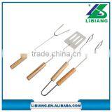 Wooden Handle Bbq Tool Set