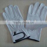 White Goat Grain Leather Driver Glove With CE Approval ZM111-G thumbnail-1