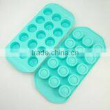 Cute 15 Cup Round Chocolate Shape Silicone Ice and Cake Use Cube Tray thumbnail-2