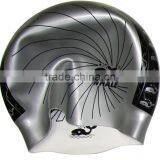 High Quality Waterproof Custom Logo Printed Silicone Swimming Cap and Swim Hat thumbnail-1
