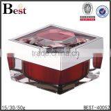15 30 50g Square Acrylic Crystal Cosmetic Jar Luxury Red Crystal Cosmetic Jar for Face Cream thumbnail-3