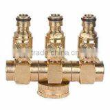 Solid Brass EU Standard Quick Hose Connector 1/2" 5/8" 3/4" Hose Regular High Quality 3 Way Hose Connector With Valve thumbnail-1