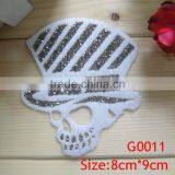 Skull Hot Fix Motif ;Hotfix Motif;Hotfix Rhinestone Sticker;hotfix Rhinestone thumbnail-1