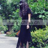 Guangzhou Wholesale Clothing OEM Big Eye Paillette Black Long Tassels Dress thumbnail-6