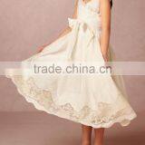 Latest Children Dress Design Kids Dresses Photo Sweet Ivory Warp- Front Child Dress HSD5362 thumbnail-1
