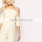 2015 Fashionable Hot Sale OEM Customized Women Romper With Lace Up Sleeve thumbnail-2