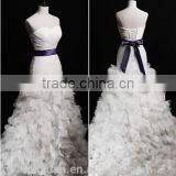 Sexy Sleeveless Ball Gown Purple Sash Designer Bridal Dress Patterns thumbnail-2