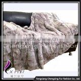 CX-D-66G Genuine Rex Rabbit Fur Natural Color Decorative Blanket Home Fur Rug thumbnail-3