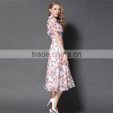 Maxnegio Long Chiffon Sexy Keyhole Print Floral Casual Dress thumbnail-6