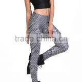 MGOO 2017 Fashion Manufacturer Custom Jersey Leggings 90 Polyester 10 Spandex Leggings Grey Mermaid Scale Print thumbnail-5